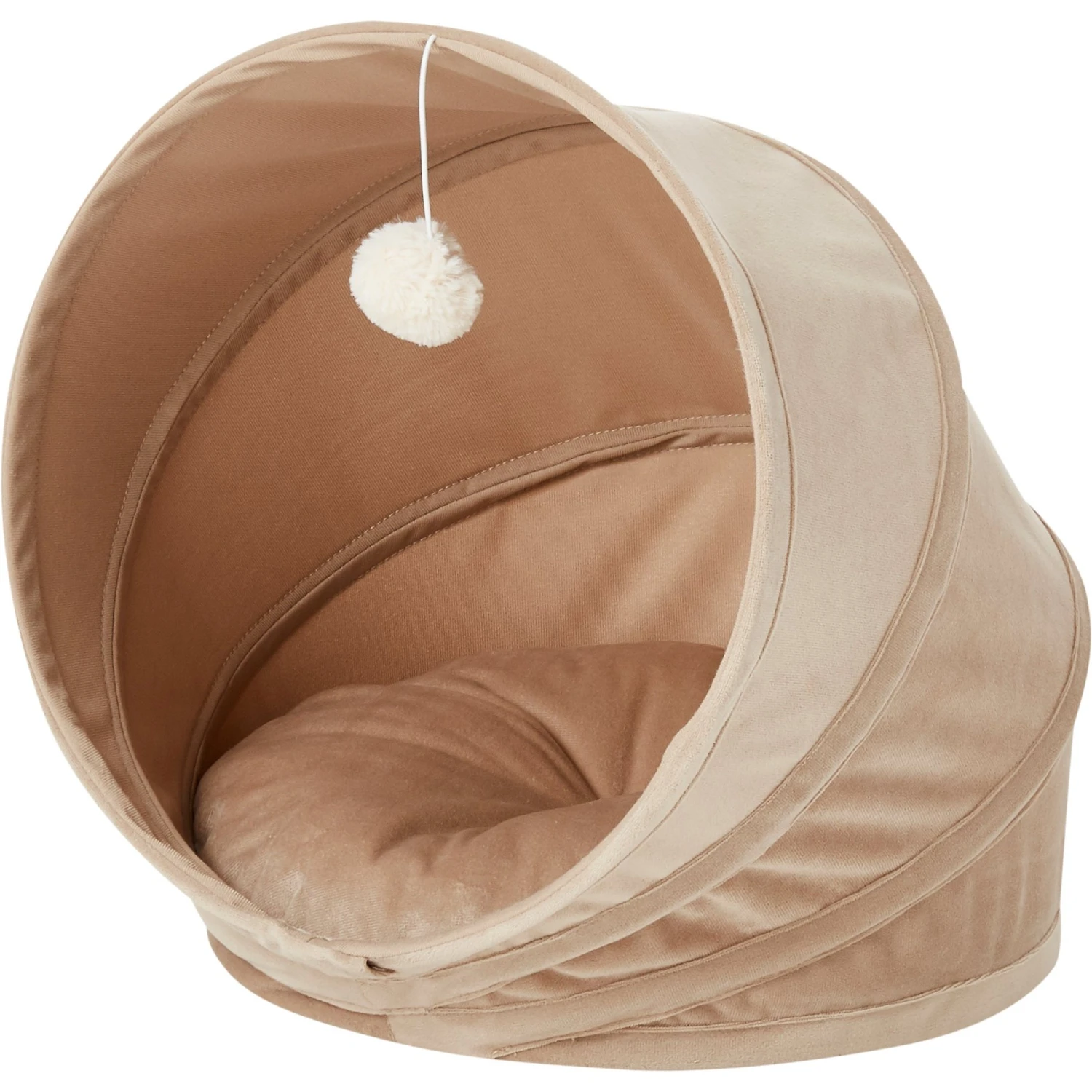 Frisco Foldable Canopy Cat Bed, Sandy Beige 5 Frisco Foldable Canopy Cat Bed, Sandy Beige - Image 3