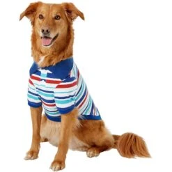 Frisco Striped Dog & Cat Polo Shirt, Red & Blue -Frisco Sales Store 153590 PT2. AC SS1800 V1624902150