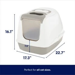 Frisco Flip Top Hooded Cat Litter Box, Gray, Large, 22-in -Frisco Sales Store 155654 PT1. AC SS1800 V1675279579
