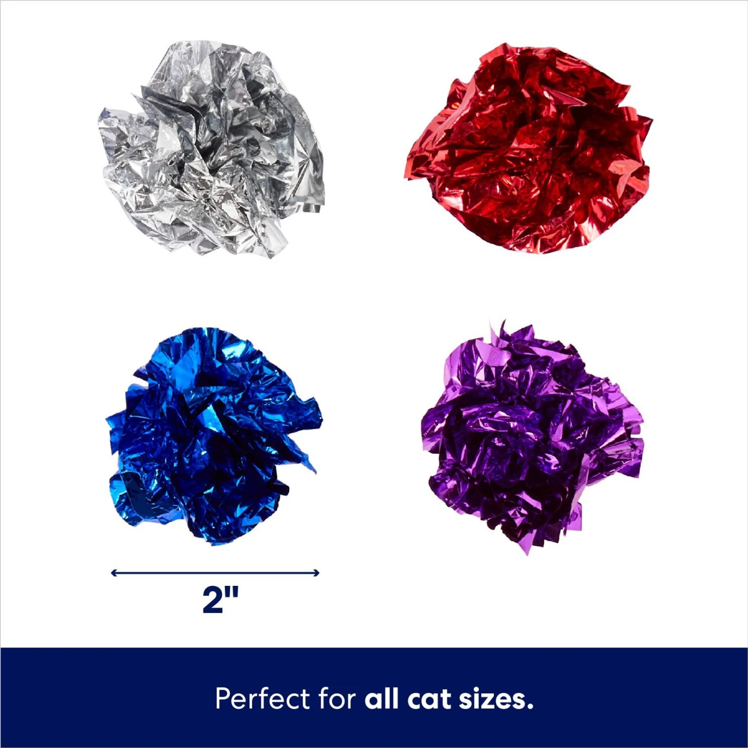 Frisco Colorful Crinkle Ball Cat Toy 4 Frisco Colorful Crinkle Ball Cat Toy - Image 2