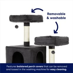 Frisco 64-in Cat Tree With Hammock, Condo, 2 Top Perches With Bed -Frisco Sales Store 214387 PT3. AC SS1800 V1667227576