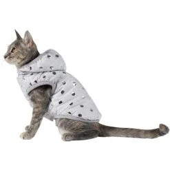 Frisco Mediumweight Silver Polka Dotted Insulated Dog & Cat Coat 11 Frisco Mediumweight Silver Polka Dotted Insulated Dog & Cat Coat -Frisco Sales Store 224017 PT2. AC SS1800 V1600266087