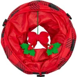 Frisco Holiday Buffalo Plaid Foldable Play Tunnel Cat Toy With Catnip -Frisco Sales Store 228549 PT3. AC SS1800 V1632773016