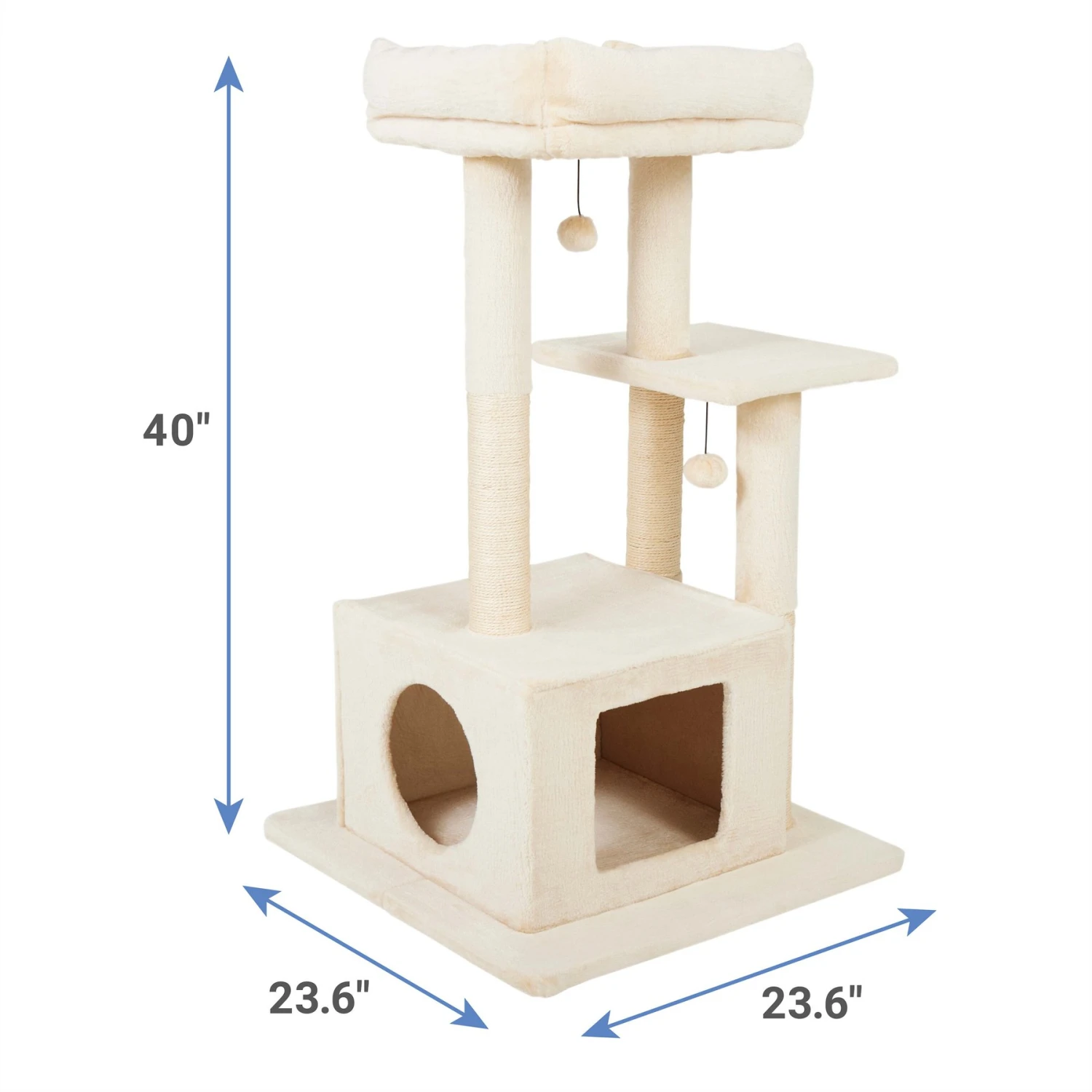 Frisco 40-in Faux Fur Cat Tree & Condo 4 Frisco 40-in Faux Fur Cat Tree & Condo - Image 2