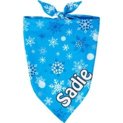 Frisco Blue Snowflakes Personalized Dog & Cat Bandana