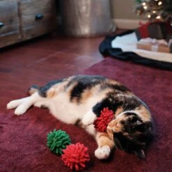 Frisco Holiday Moppy Ball Cat Toy With Catnip, 3 Count -Frisco Sales Store 244935 PT2. AC SS1800 V1602172003