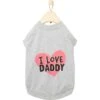 Frisco I Love Daddy Dog & Cat T-Shirt, Gray