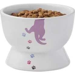 Frisco Cat Print Non-skid Elevated Ceramic Cat Bowl, Short -Frisco Sales Store 256096 PT5. AC SS1800 V1616522496