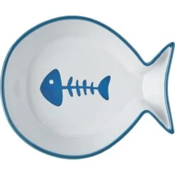 Frisco Fish Shaped Non-skid Ceramic Cat Bowl -Frisco Sales Store 256111 PT4. AC SS1800 V1616522607