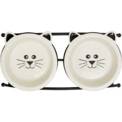 Frisco Cat Face Non-skid Elevated Double Ceramic Cat Bowl -Frisco Sales Store 256113 PT4. AC SS1800 V1615312897
