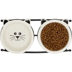 Frisco Cat Face Non-skid Elevated Double Ceramic Cat Bowl -Frisco Sales Store 256113 PT5. AC SS1800 V1615311146