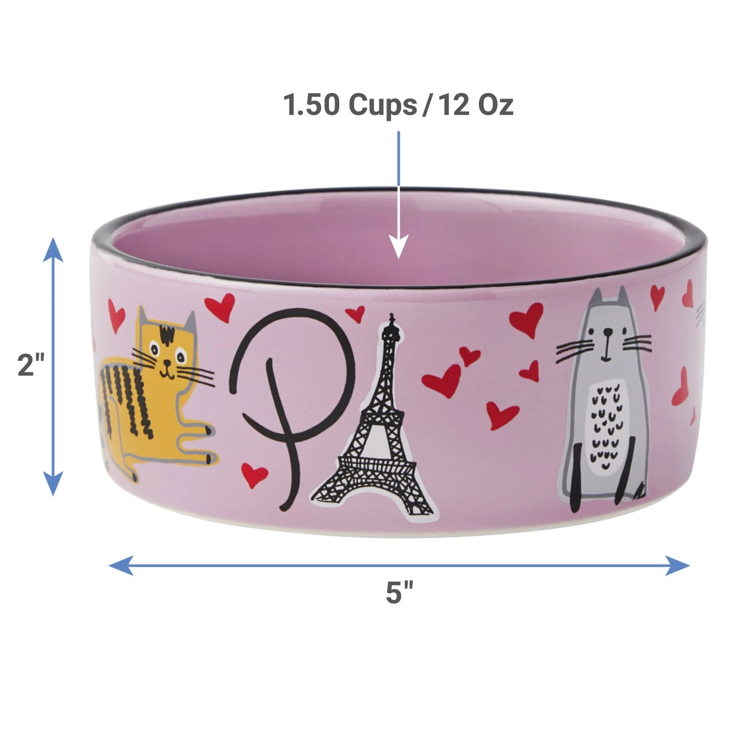 Frisco Paris Non-skid Ceramic Cat Dish 4 Frisco Paris Non-skid Ceramic Cat Dish - Image 2