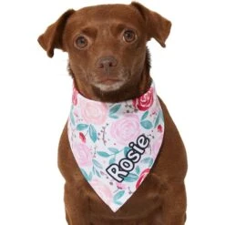 Frisco Watercolor Roses Personalized Dog & Cat Bandana -Frisco Sales Store 267531 PT5. AC SS1800 V1632424286