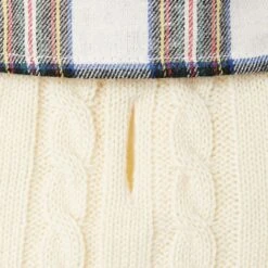 Frisco Cream Cable Knit Dog & Cat Sweater, White/Red Plaid -Frisco Sales Store 268057 PT6. AC SS1800 V1628740028