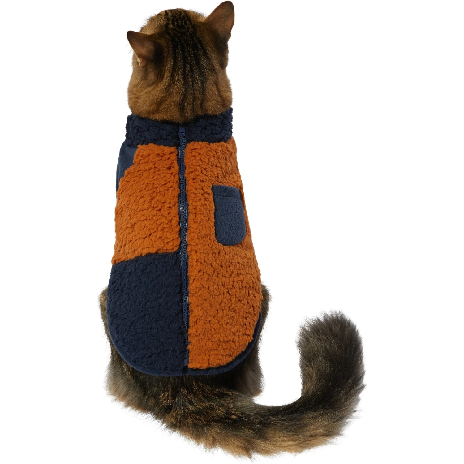 Frisco Lightweight Colorblock Dog & Cat Zippered Sherpa Fleece Vest, Blue/Brown 5 Frisco Lightweight Colorblock Dog & Cat Zippered Sherpa Fleece Vest, Blue/Brown - Image 3