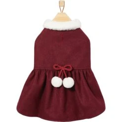 Frisco Mediumweight Pom Pom Bow Dog & Cat Peacoat Dress, Red 12 Frisco Mediumweight Pom Pom Bow Dog & Cat Peacoat Dress, Red -Frisco Sales Store 268200 PT4. AC SS1800 V1628825859