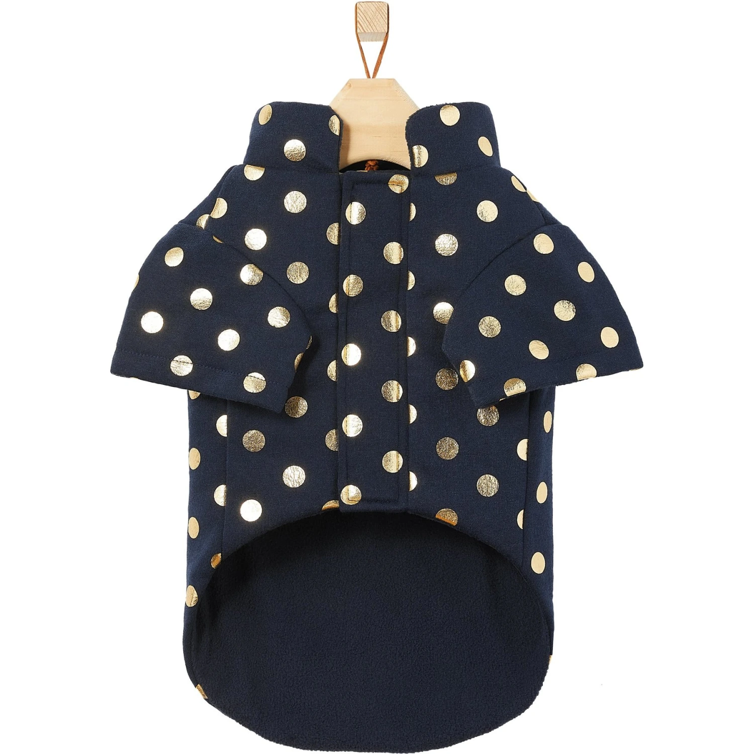 Frisco Lightweight Gold Dotted Dog & Cat Jacket, Navy 7 Frisco Lightweight Gold Dotted Dog & Cat Jacket, Navy - Image 5