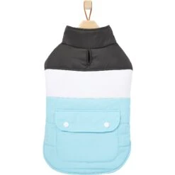 Frisco Mediumweight Colorblock Insulated Dog & Cat Puffer Coat With Pocket, Blue -Frisco Sales Store 268311 PT4. AC SS1800 V1628826737