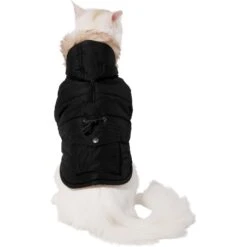 Frisco Mid-Heavyweight Cinching Insulated Dog & Cat Parka, Black/Red Plaid -Frisco Sales Store 268382 PT2. AC SS1800 V1628797605