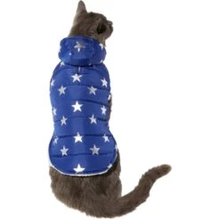 Frisco Mediumweight Metallic Star Print Insulated Dog & Cat Parka, Navy -Frisco Sales Store 268413 PT2. AC SS1800 V1628797317