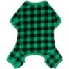 Frisco Dog & Cat Cozy Plush Fleece PJs, Green Plaid