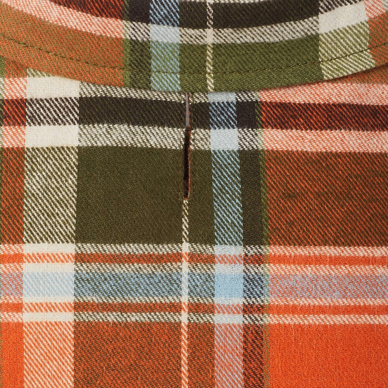 Frisco Orange & Olive Plaid Dog & Cat Flannel Shirt 8 Frisco Orange & Olive Plaid Dog & Cat Flannel Shirt - Image 6