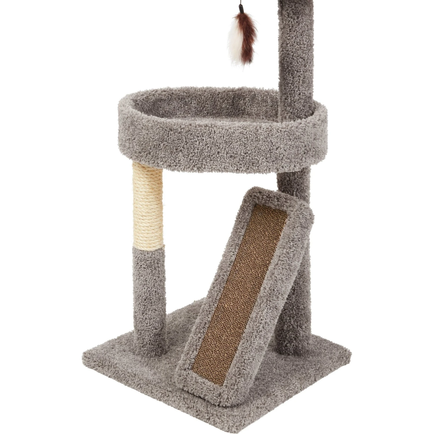 Frisco 44-in Real Carpet Cat Tree With Replaceable Corrugate Scratcher 6 Frisco 44-in Real Carpet Cat Tree With Replaceable Corrugate Scratcher - Image 4