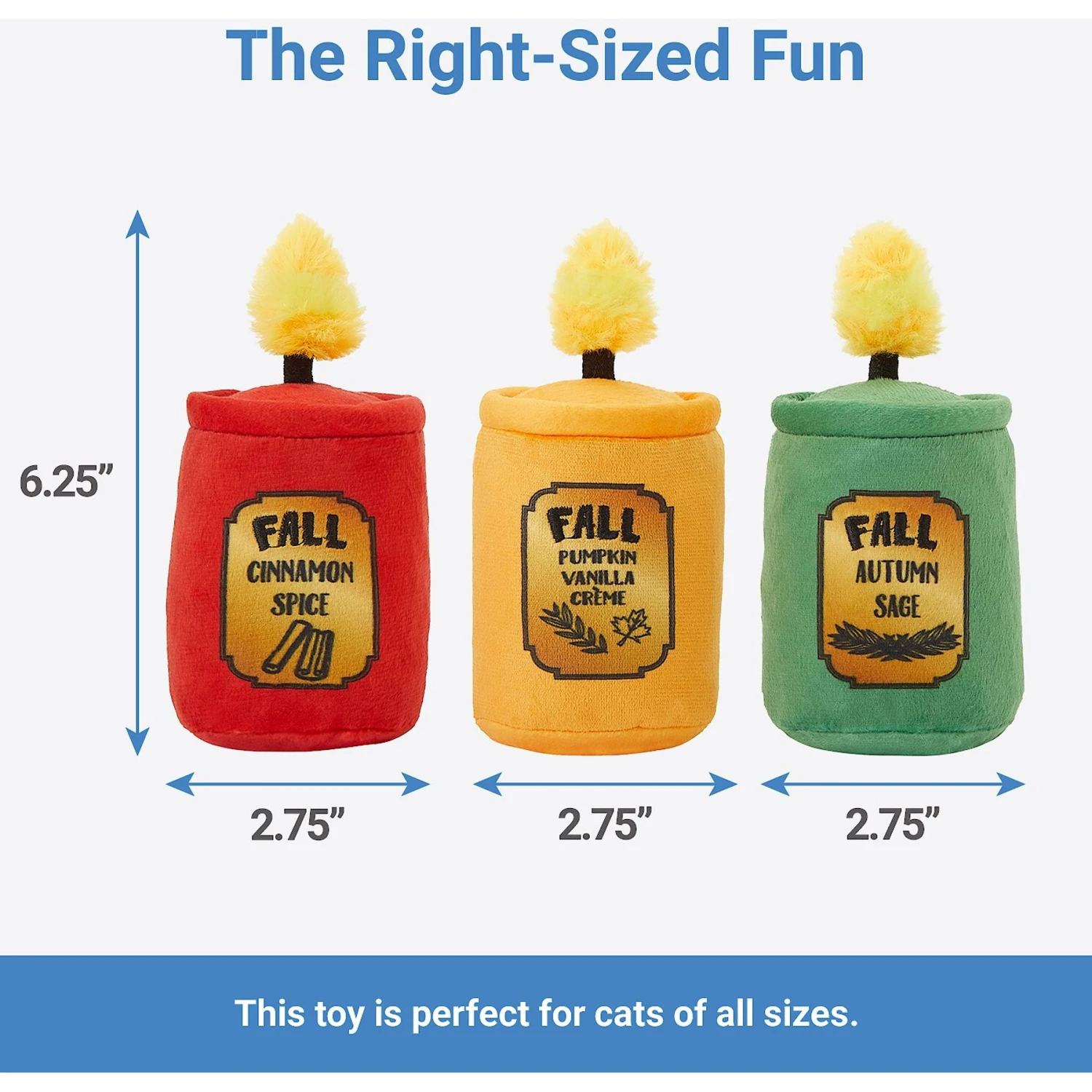 Frisco Fall Candles Plush Cat Toy With Catnip 4 Frisco Fall Candles Plush Cat Toy With Catnip - Image 2