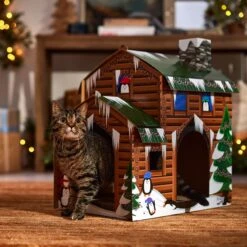 Frisco Holiday Log Cabin Cardboard Cat House 12 Frisco Holiday Log Cabin Cardboard Cat House -Frisco Sales Store 287287 PT4. AC SS1800 V1695045245