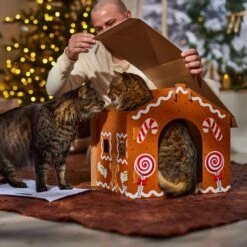 Frisco Holiday Gingerbread House Cardboard Cat House Cat Toy 11 Frisco Holiday Gingerbread House Cardboard Cat House Cat Toy -Frisco Sales Store 287289 PT3. AC SS1800 V1695046487