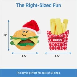 Frisco Holiday Burger & Fries Plush Cat Toy With Catnip, 2 Count -Frisco Sales Store 287901 PT1. AC SS1800 V1637788289
