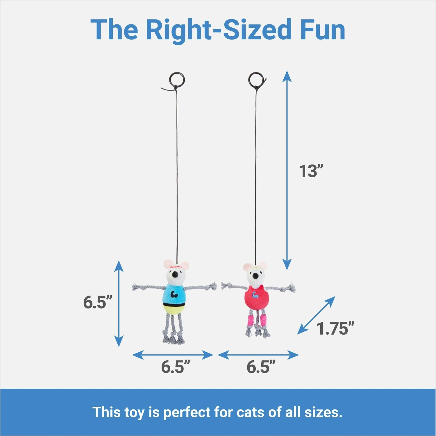 Frisco New Year, New Me Gym Bouncy Mice Plush Cat Toy With Catnip 4 Frisco New Year, New Me Gym Bouncy Mice Plush Cat Toy With Catnip - Image 2