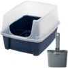 Frisco Plastic Litter Scooper With Caddy & IRIS USA Open Top Litter Box With Scatter Shield -Frisco Sales Store 298166 MAIN. AC SS1800 V1623198146
