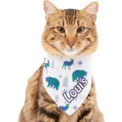 Frisco Buffalo Plaid Winter Animals Personalized Dog & Cat Bandana -Frisco Sales Store 301365 PT7. AC SS1800 V1628100091