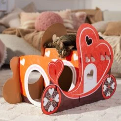 Frisco Valentine Love Carriage Cardboard Cat House, 2-Story -Frisco Sales Store 301565 PT4. AC SS1800 V1701364873