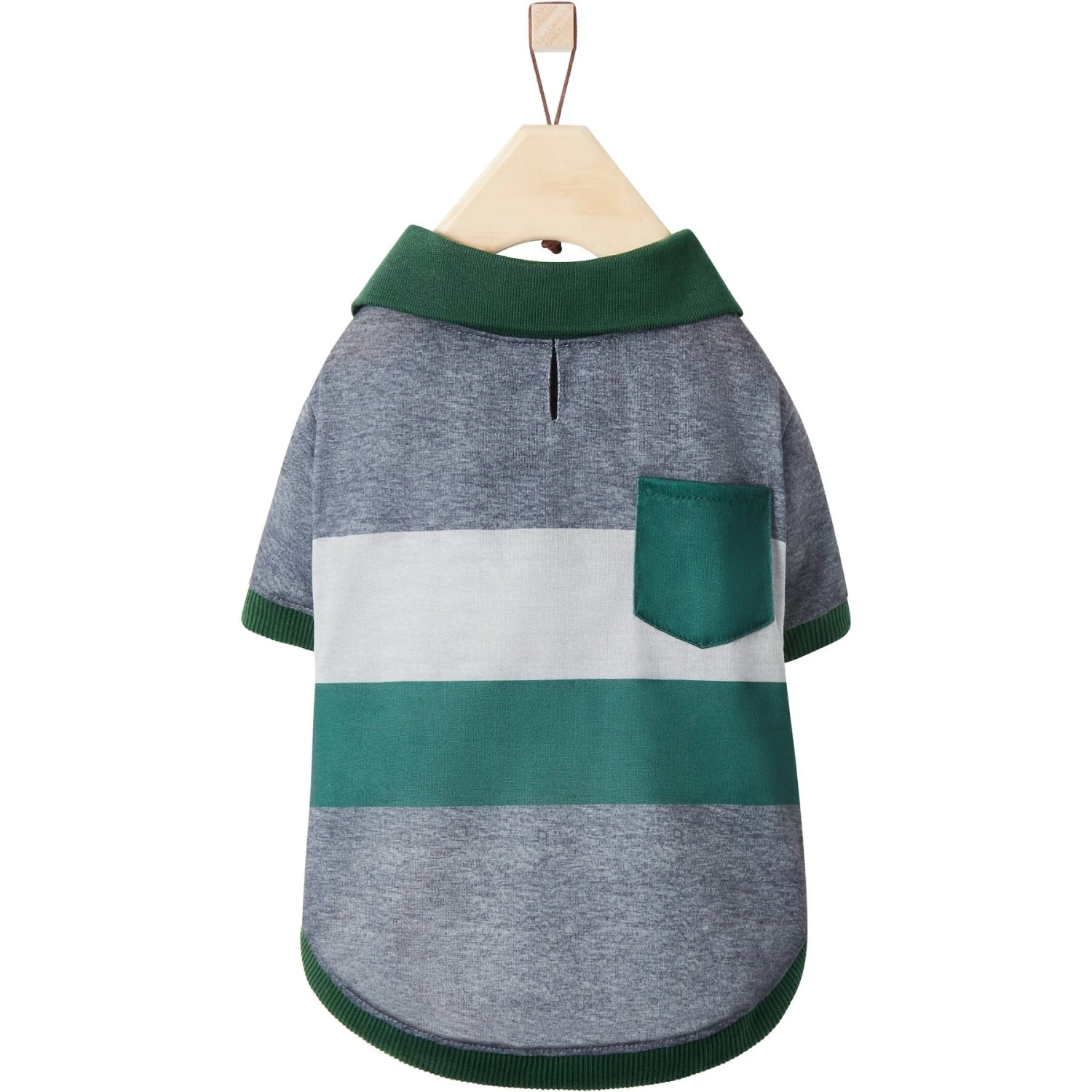 Frisco Green Striped Polo Dog & Cat Shirt 7 Frisco Green Striped Polo Dog & Cat Shirt - Image 5