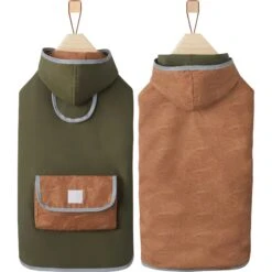 Frisco Lightweight Olive Reversible Packable Dog Raincoat -Frisco Sales Store 315116 PT4. AC SS1800 V1646432195
