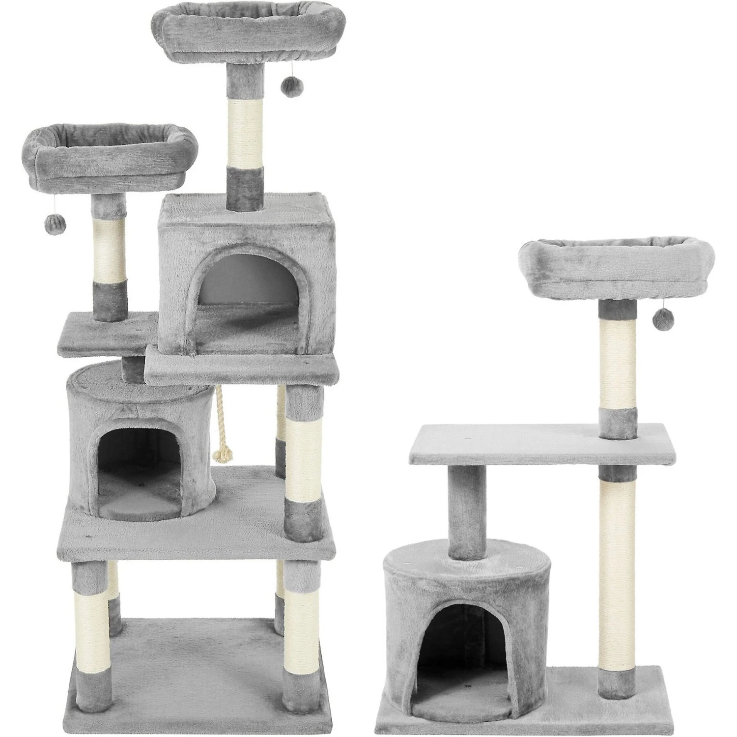 Frisco 61-in Faux Fur Cat Tree & Condo & Frisco 38-in Cat Tree With Condo, Top Perch & Toy 3 Frisco 61-in Faux Fur Cat Tree & Condo & Frisco 38-in Cat Tree With Condo, Top Perch & Toy