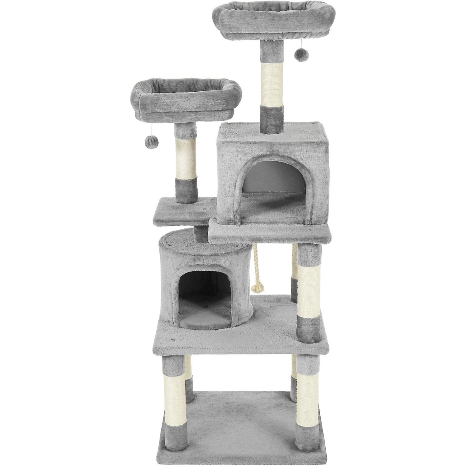 Frisco 61-in Faux Fur Cat Tree & Condo & Frisco 38-in Cat Tree With Condo, Top Perch & Toy 4 Frisco 61-in Faux Fur Cat Tree & Condo & Frisco 38-in Cat Tree With Condo, Top Perch & Toy - Image 2