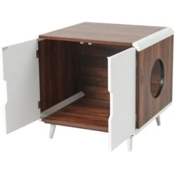 Frisco Mid-Century Modern Side Table Cat Litter Box Cover -Frisco Sales Store 334645 PT1. AC SS1800 V1657656875