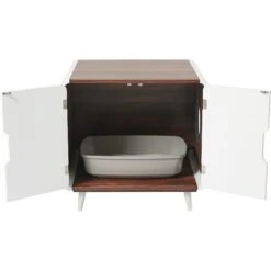 Frisco Mid-Century Modern Side Table Cat Litter Box Cover -Frisco Sales Store 334645 PT3. AC SS1800 V1653422262