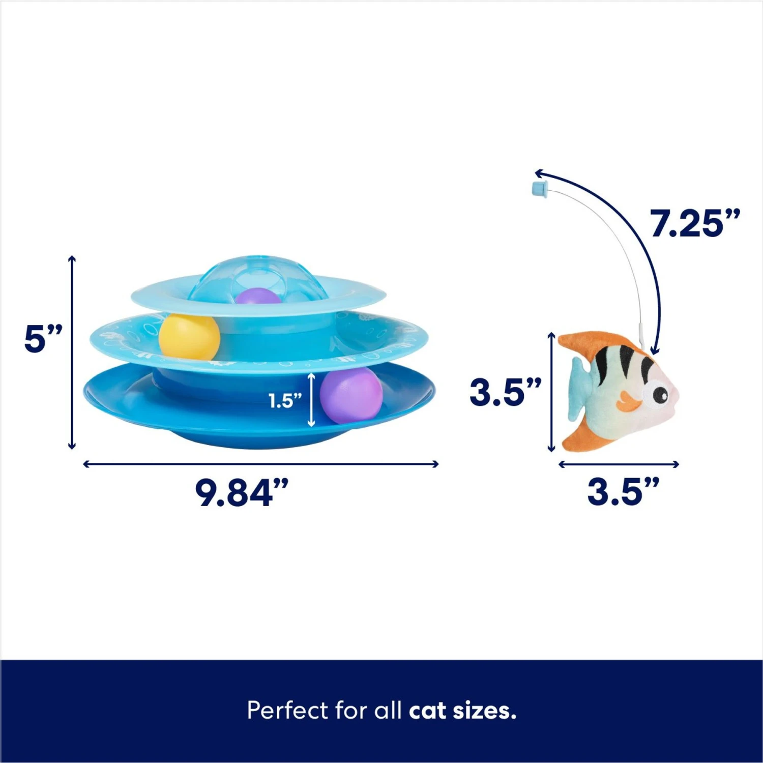 Frisco Fish In Ocean Wobble & Spin Cat Tracks Cat Toy With Catnip 4 Frisco Fish In Ocean Wobble & Spin Cat Tracks Cat Toy With Catnip - Image 2