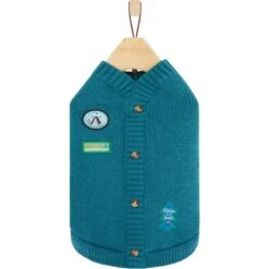 Frisco Teal Button Down Dog & Cat Sweater -Frisco Sales Store 353580 PT4. AC SS1800 V1659727011
