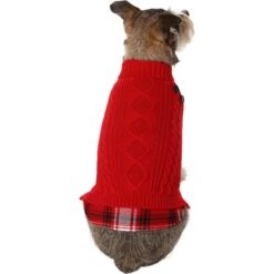 Frisco Plaid Cable Knit Dog & Cat Sweater -Frisco Sales Store 353611 PT2. AC SS1800 V1659007313