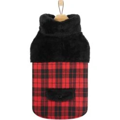 Frisco Mediumweight Plaid Faux Fur Dog & Cat Jacket -Frisco Sales Store 353847 PT4. AC SS1800 V1661206460