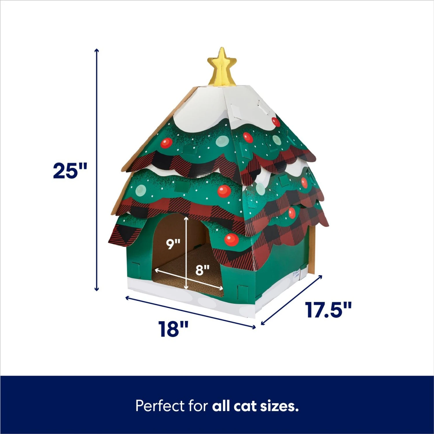 Frisco Holiday Christmas Tree Cardboard Cat House 4 Frisco Holiday Christmas Tree Cardboard Cat House - Image 2