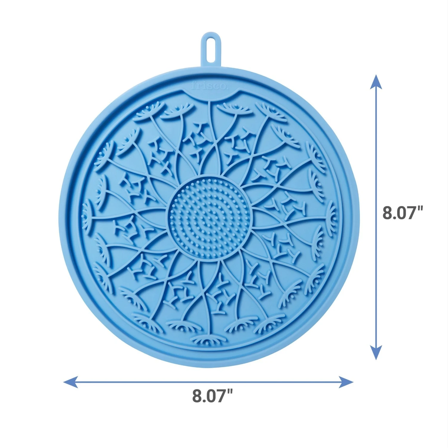 Frisco Non-skid Flower Silicone Dog & Cat Lick Mat, Blue 4 Frisco Non-skid Flower Silicone Dog & Cat Lick Mat, Blue - Image 2