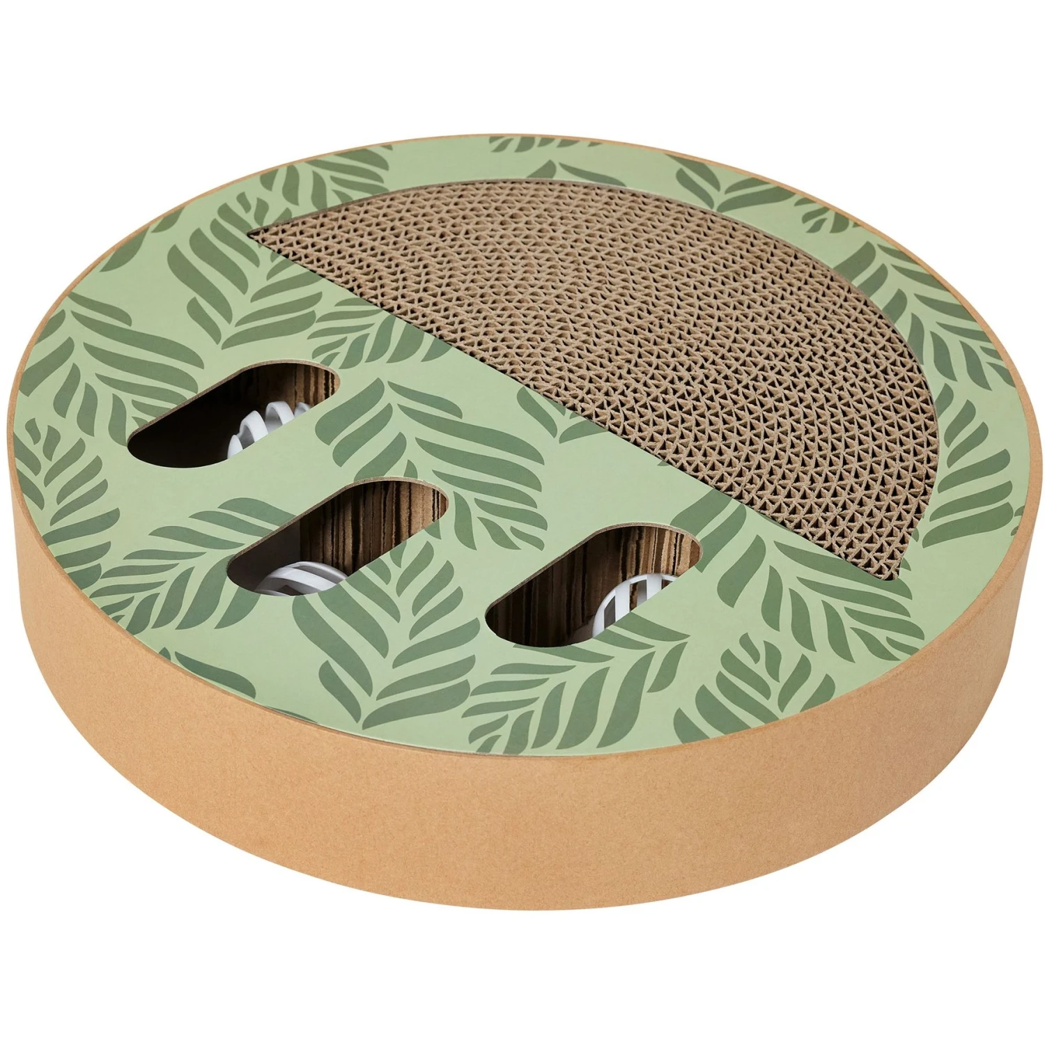 Frisco Interactive Maze & Scratch Cardboard Cat Toy Box With Catnip, Palms 3 Frisco Interactive Maze & Scratch Cardboard Cat Toy Box With Catnip, Palms