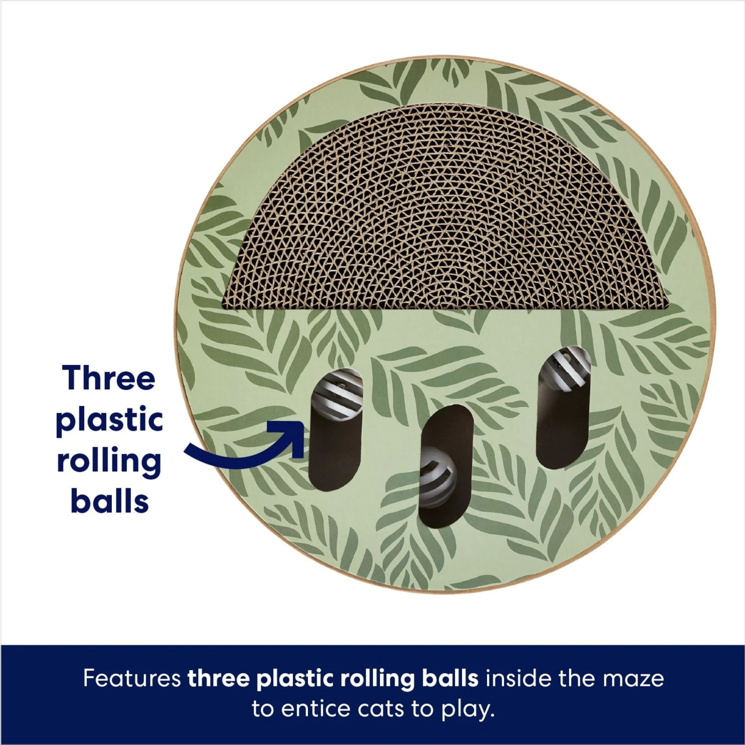 Frisco Interactive Maze & Scratch Cardboard Cat Toy Box With Catnip, Palms 5 Frisco Interactive Maze & Scratch Cardboard Cat Toy Box With Catnip, Palms - Image 3