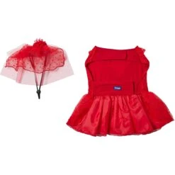 Frisco Red Ruffle Dog & Cat Dress + Headpiece -Frisco Sales Store 707286 PT5. AC SS1800 V1689277340